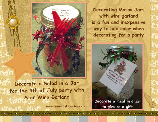 Decorate a mason jar with wire garland