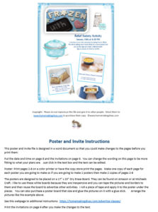 Frozen with Love class poster instructions