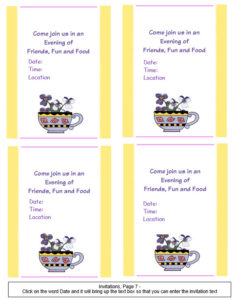 Ladies luncheon invite page